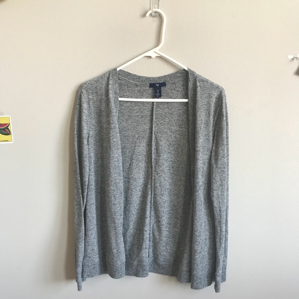 Heather gray lightweight gap cardigan